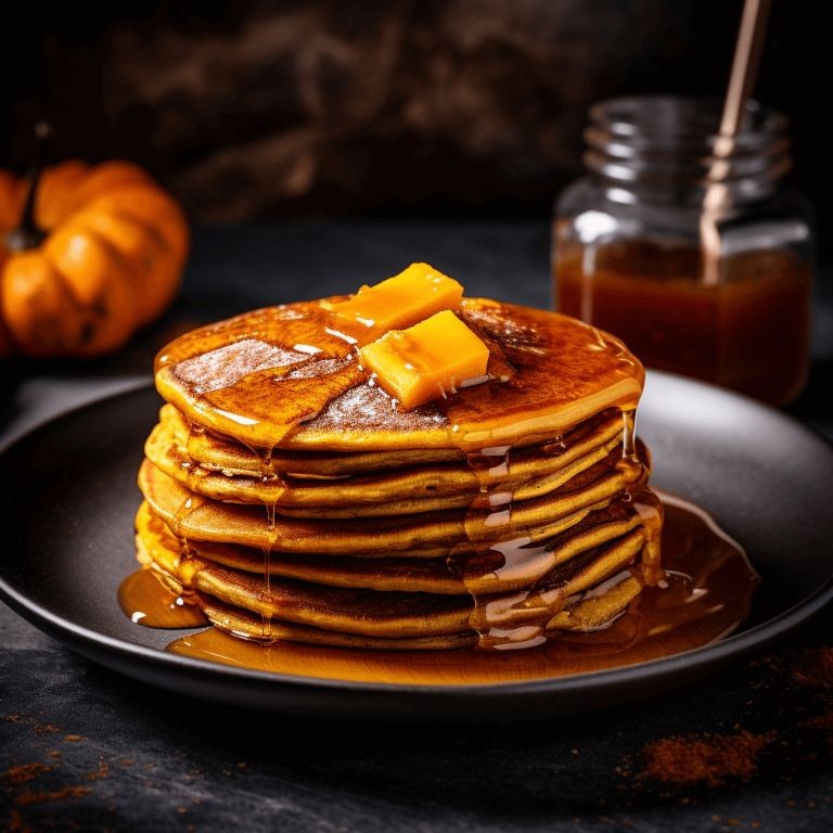 Acorn Squash Pancakes with Cinnamon Syrup