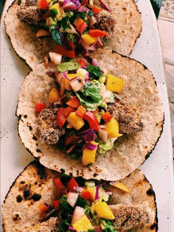 Air Fryer Cod Tacos with Mango Salsa