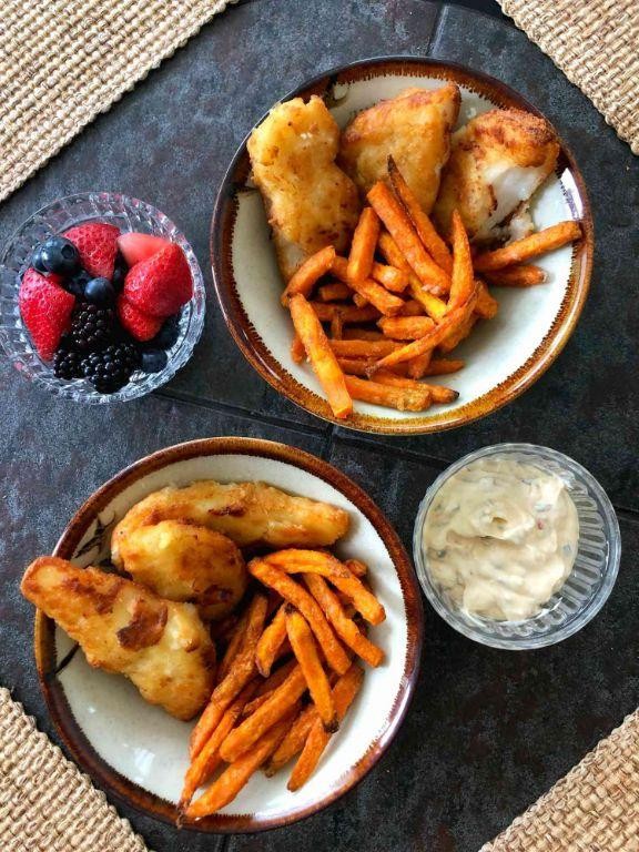 Air Fryer Cod and Sweet Potato Fries