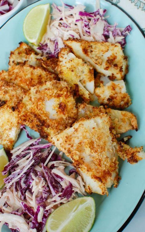 Air Fryer Cod with Coconut Lime Sauce