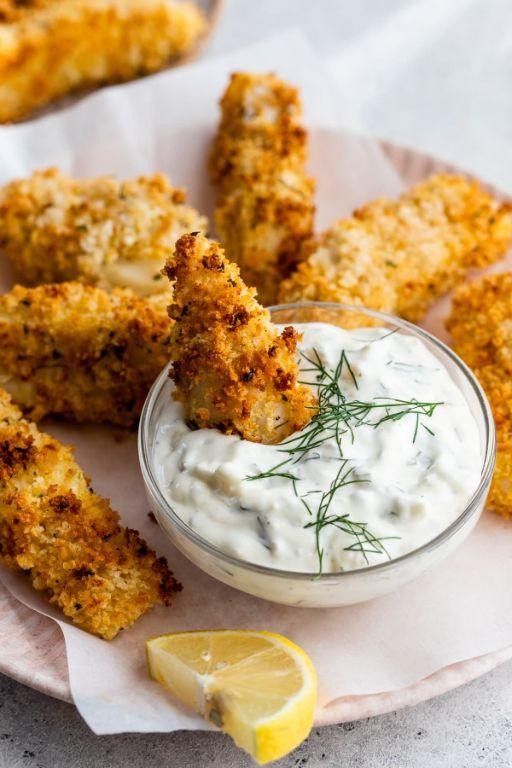 Air Fryer Cod with Tartar Sauce