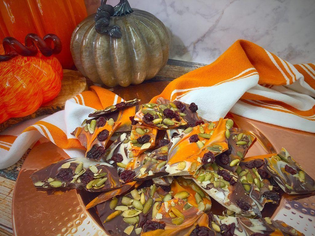Almond Bark with Pumpkin Seeds and Dried Cherries