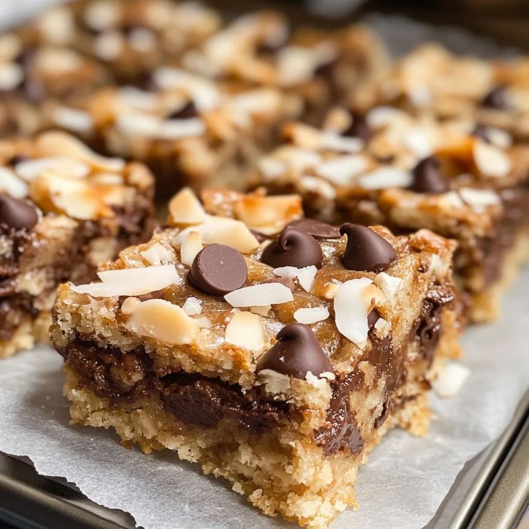 Almond Joy Bars with Caramel Drizzle