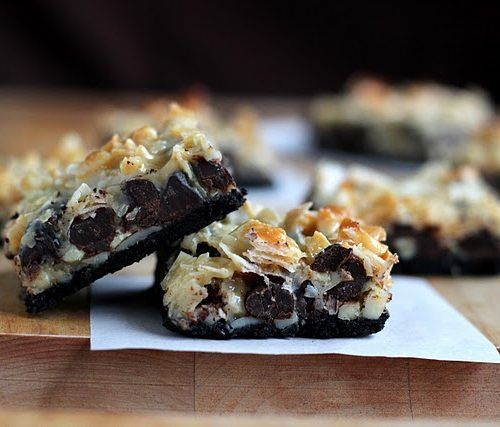 Almond Joy Bars with Crushed Pretzel Crust