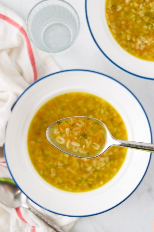 Alphabet Soup with Tiny Pasta