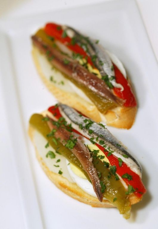 Anchovy and Roasted Pepper Pintxos