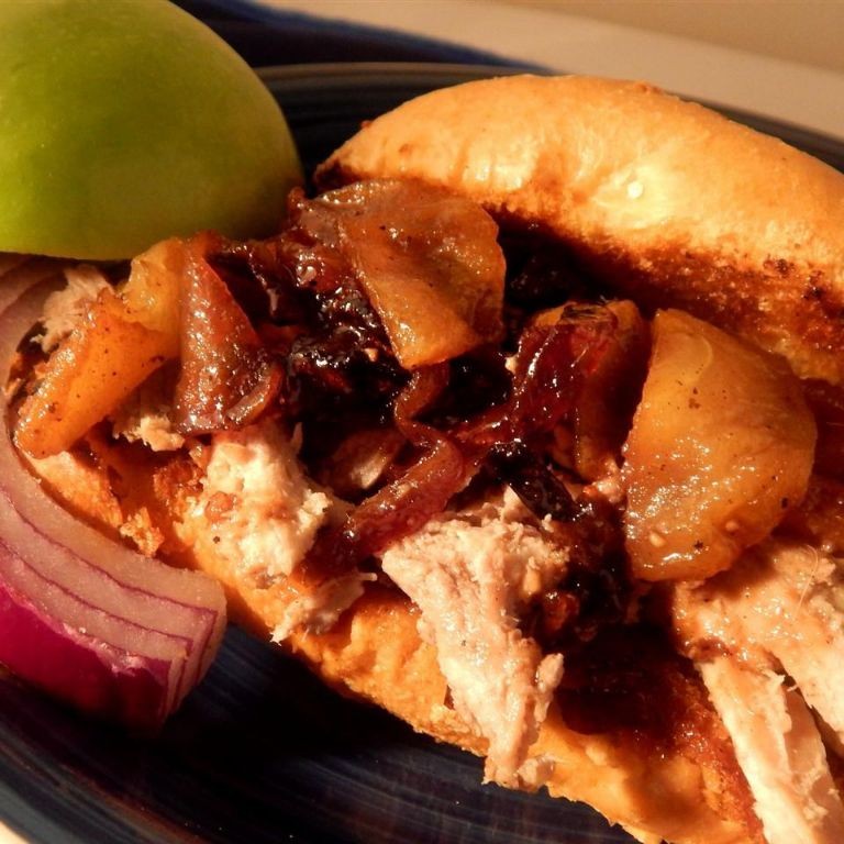 Apple Cider Pulled Pork with Caramelized Onions
