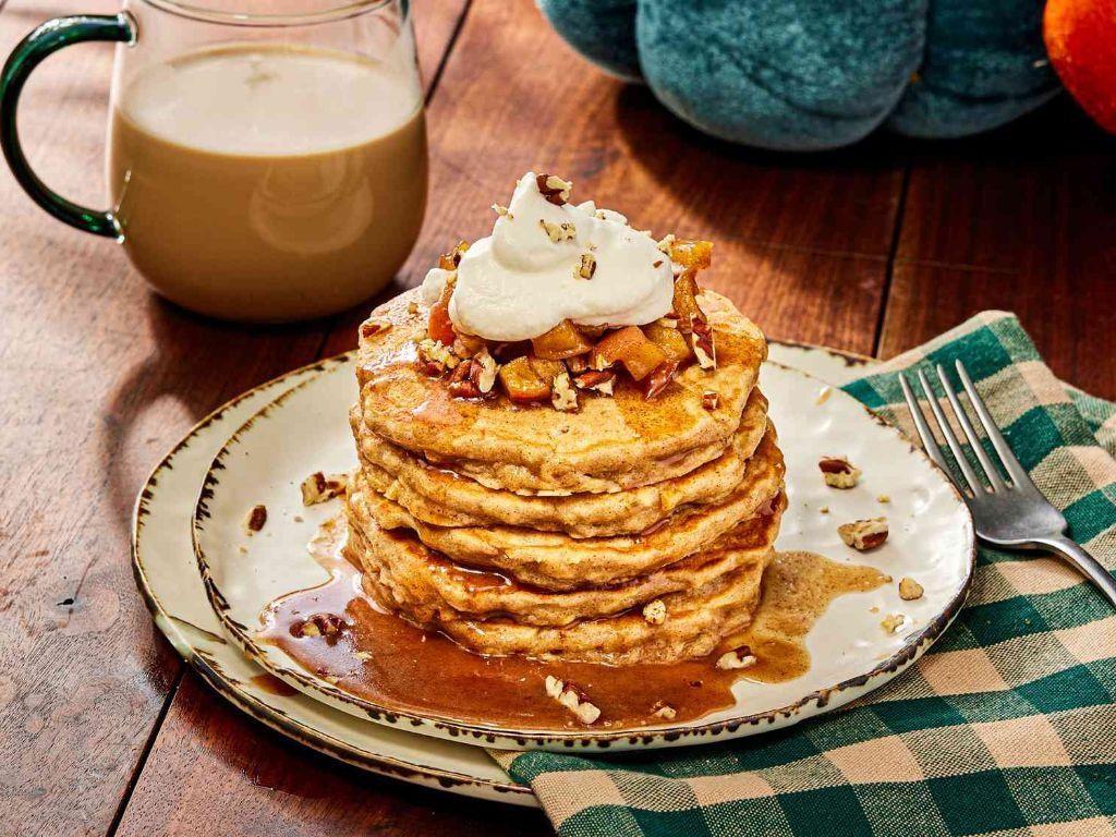 Apple Pie Pancakes with Fresh Apples and Cinnamon Butter