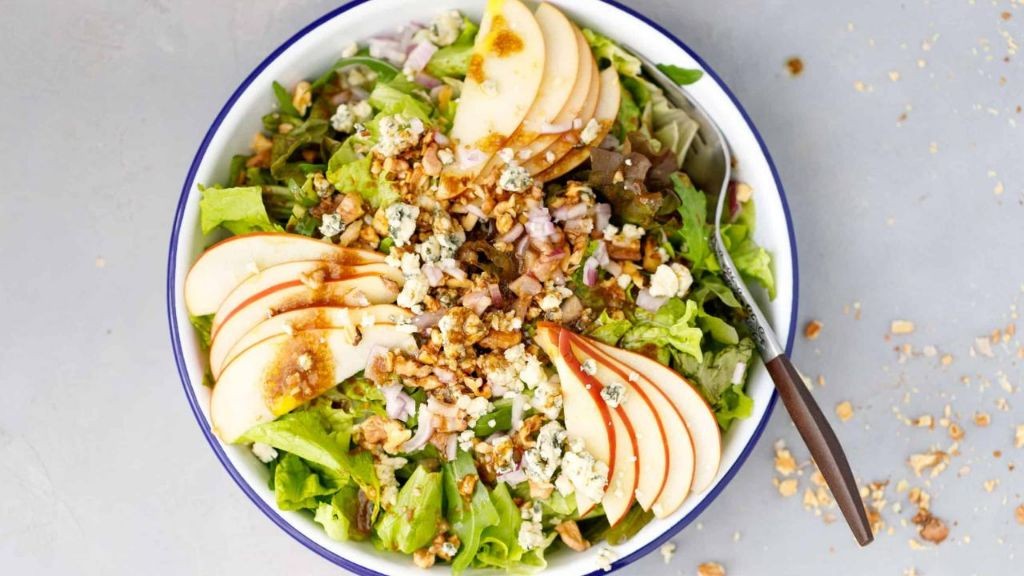 Apple Walnut Power Bowl with Maple Mustard Dressing