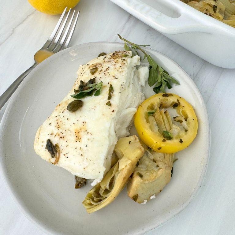 Artichoke and Lemon Stuffed Mediterranean Fish