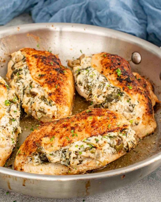 Artichoke and Parmesan Stuffing Stuffed Chicken Breast