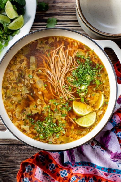 Asian-Inspired Napa Cabbage Noodle Soup