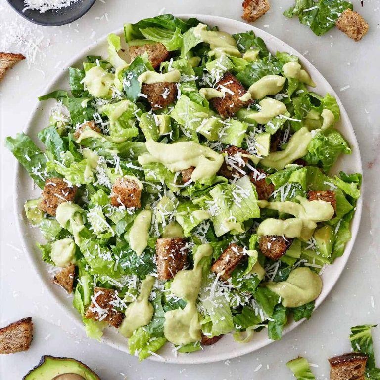 Avocado Caesar Salad with Lime Dressing