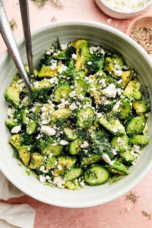 Avocado Cucumber Salad with Feta