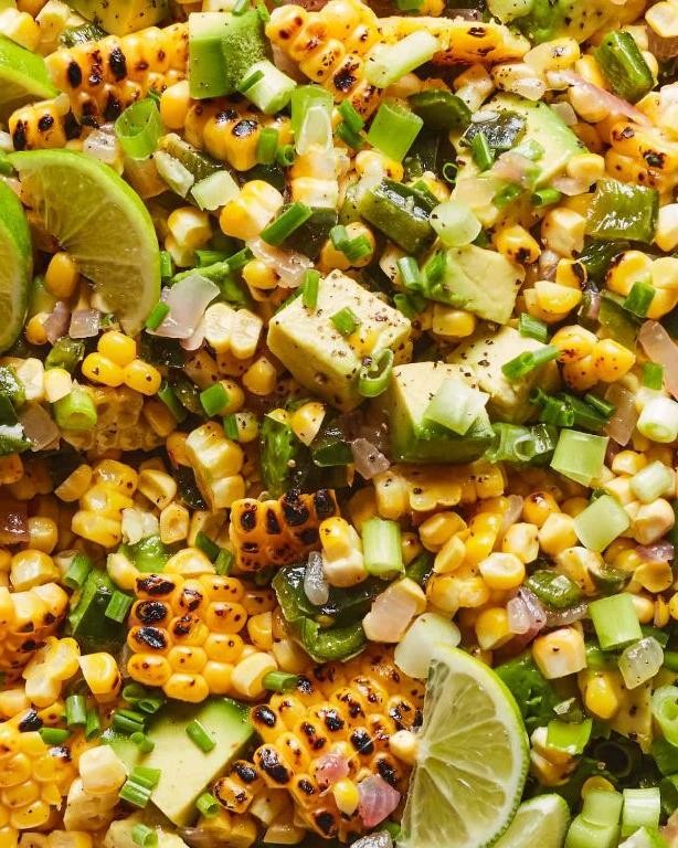 Avocado and Grilled Corn Salad with Lime Dressing