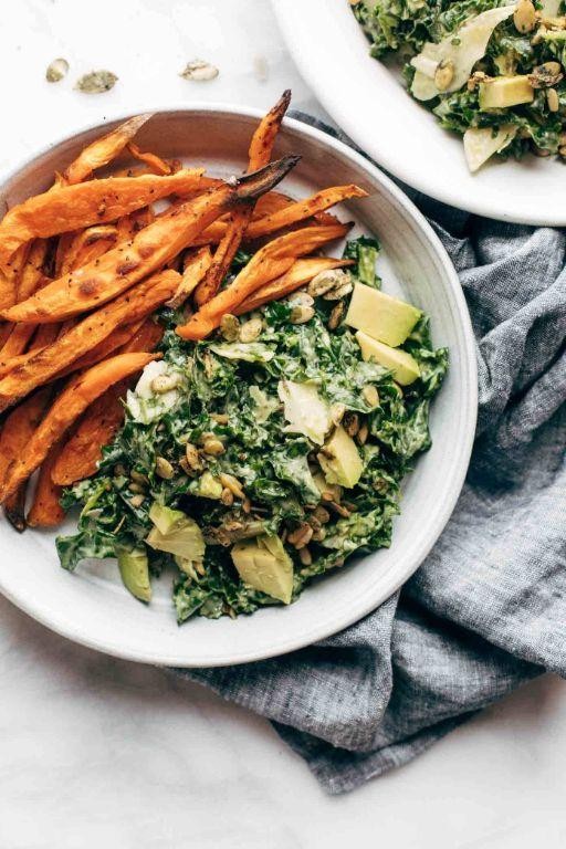 Avocado and Kale Caesar Salad