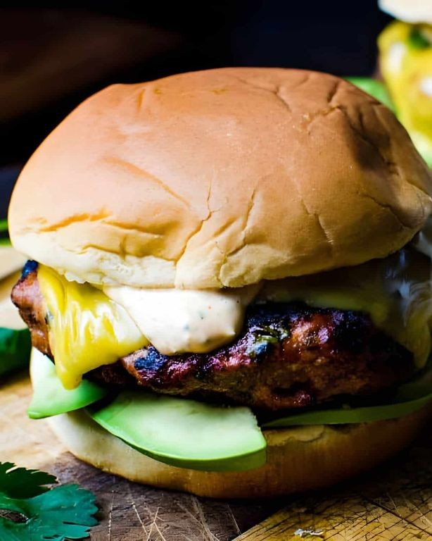 Avocado and Sriracha Grilled Burgers