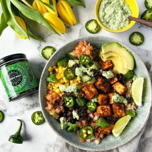 Avocado lime tofu salad