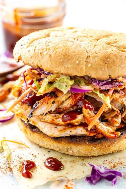 BBQ Chicken Cutlet Sandwich with Coleslaw