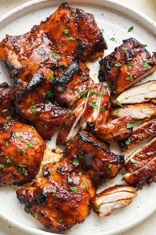 BBQ Glazed Frozen Chicken Thighs