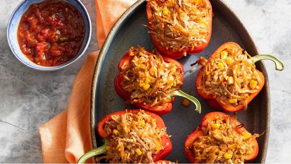 BBQ Pork Stuffed Bell Peppers