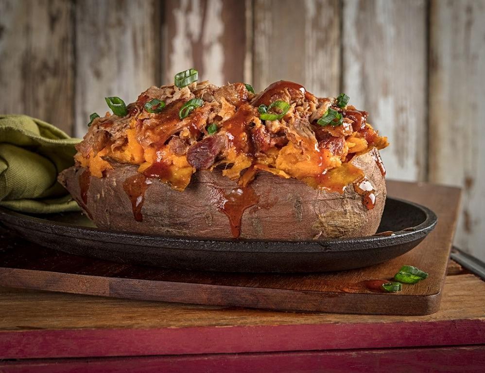 BBQ Pork Stuffed Sweet Potatoes