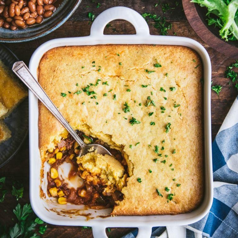BBQ Pork and Cornbread Casserole