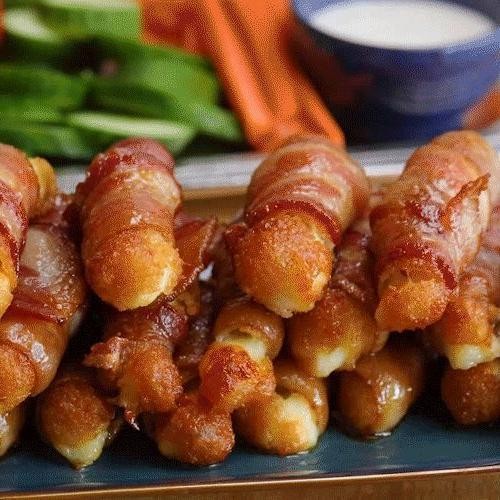 Bacon Wrapped Mozzarella Sticks