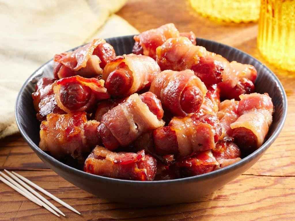 Bacon Wrapped Smokies with Brown Sugar Glaze