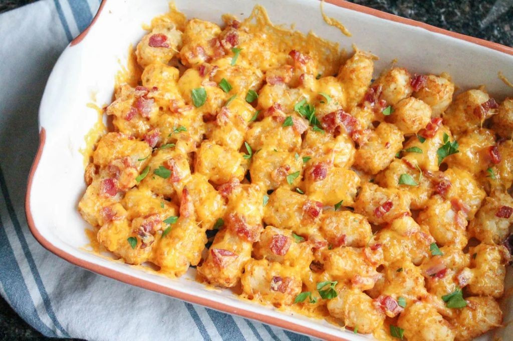 Bacon and Cheddar Loaded Tater Tot Casserole