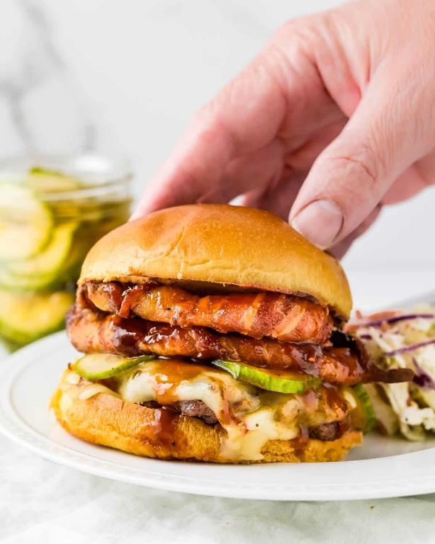 Bacon-Wrapped BBQ Grilled Burgers