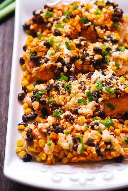 Baked Chicken Breast with Black Bean Corn Salsa