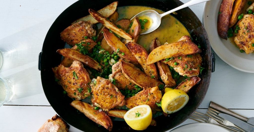 Baked Chicken Vesuvio with Crispy Breadcrumbs