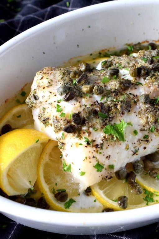 Baked Cod with Lemon and Capers