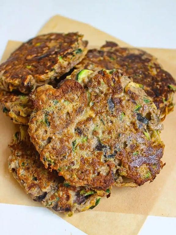 Baked Eggplant and Zucchini Fritters