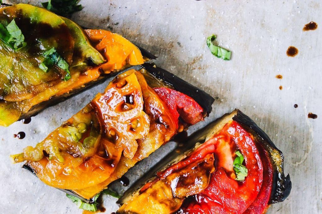 Baked Eggplant with Tomato and Basil