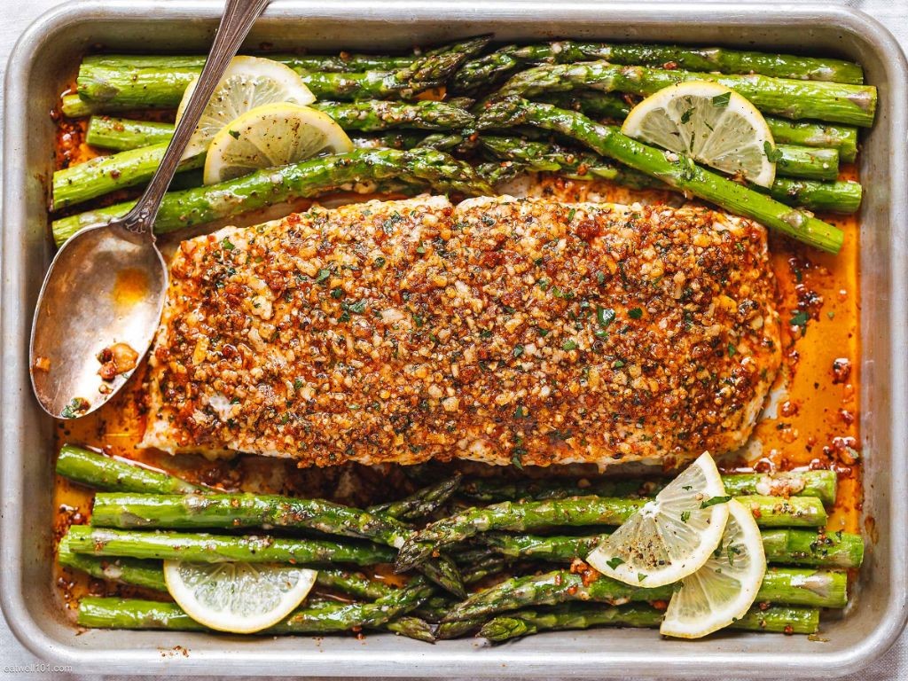 Baked Halibut with Parmesan Crust