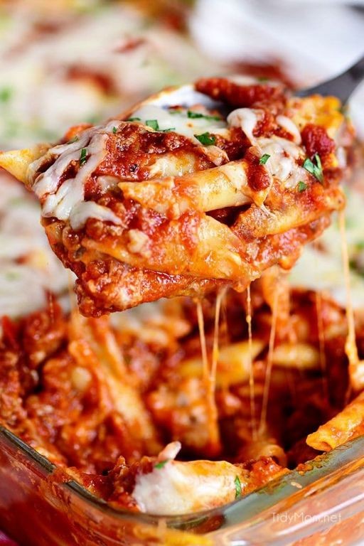 Baked Mostaccioli Casserole with Three Cheeses