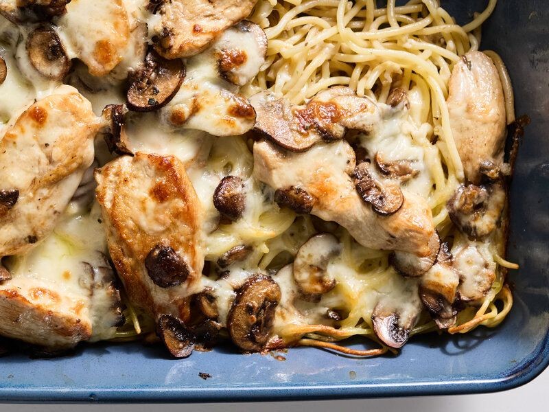 Baked Mostaccioli with Chicken and Mushrooms