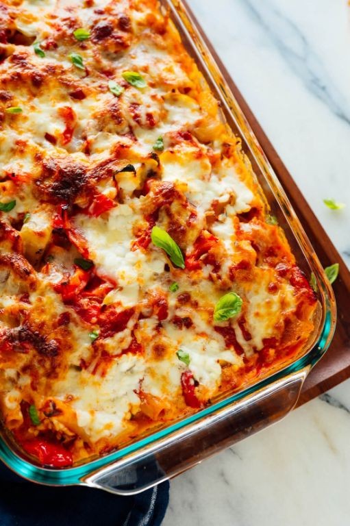 Baked Mostaccioli with Roasted Vegetables
