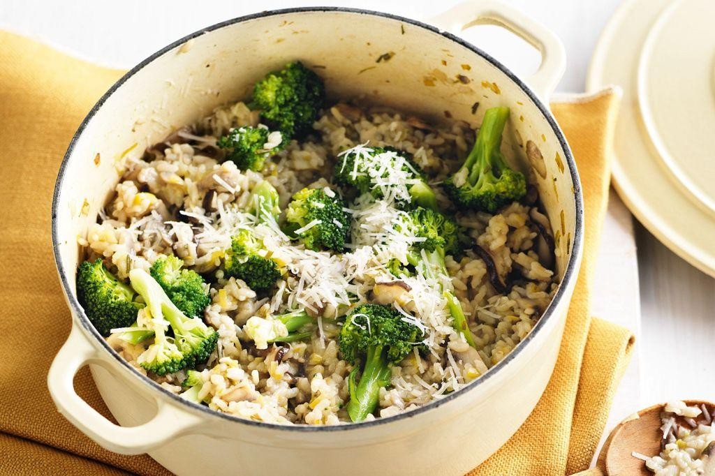 Baked Mushroom and Broccoli Risotto