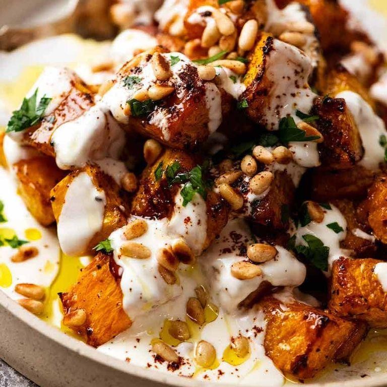 Baked Pumpkin with Herbed Yogurt Sauce