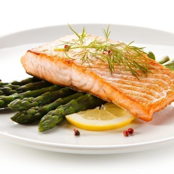 Baked Salmon with Steamed Asparagus