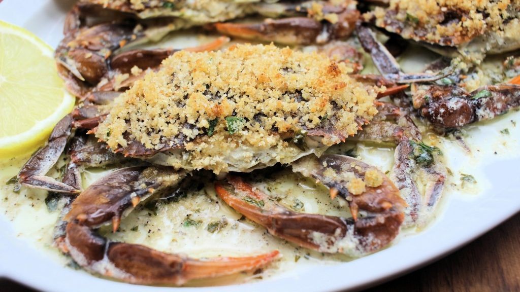 Baked Soft Shell Crab with Parmesan Crust
