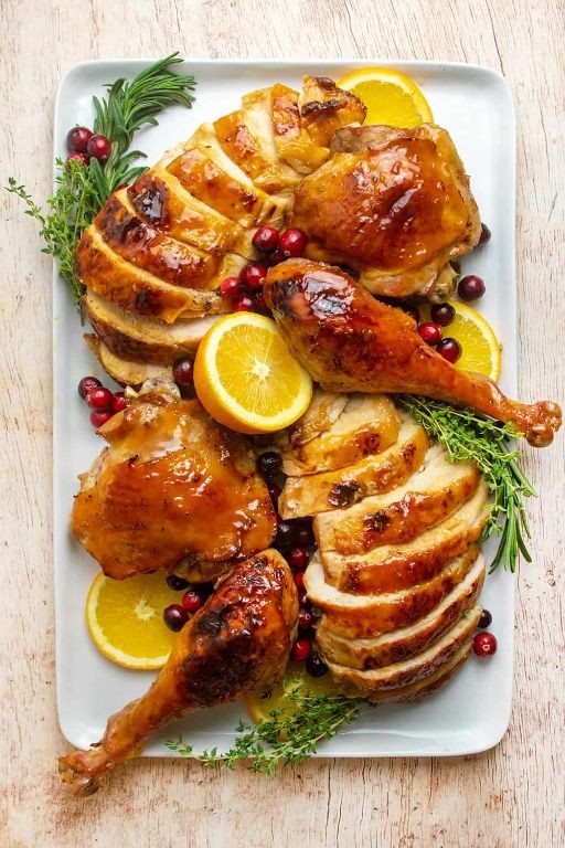 Baked Turkey Cutlets with Cranberry Orange Sauce