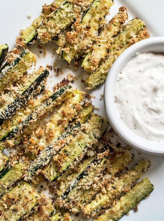 Baked Zucchini Fries with Spicy Aioli