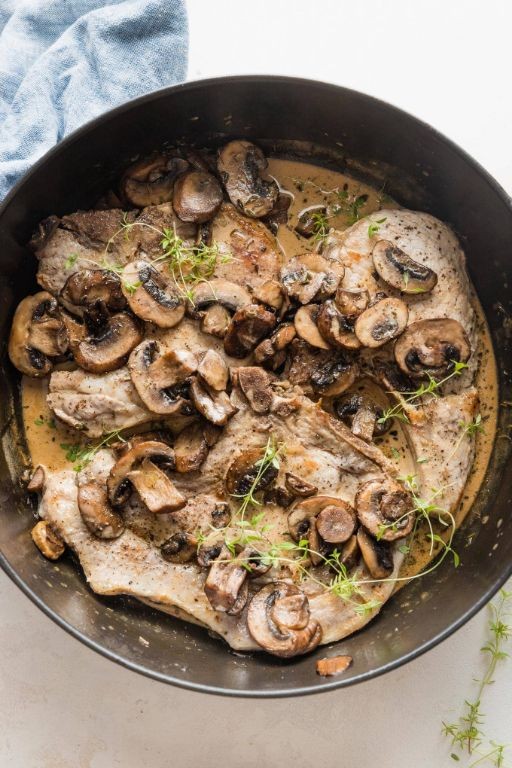 Balsamic Glazed Mushroom Pork Chops