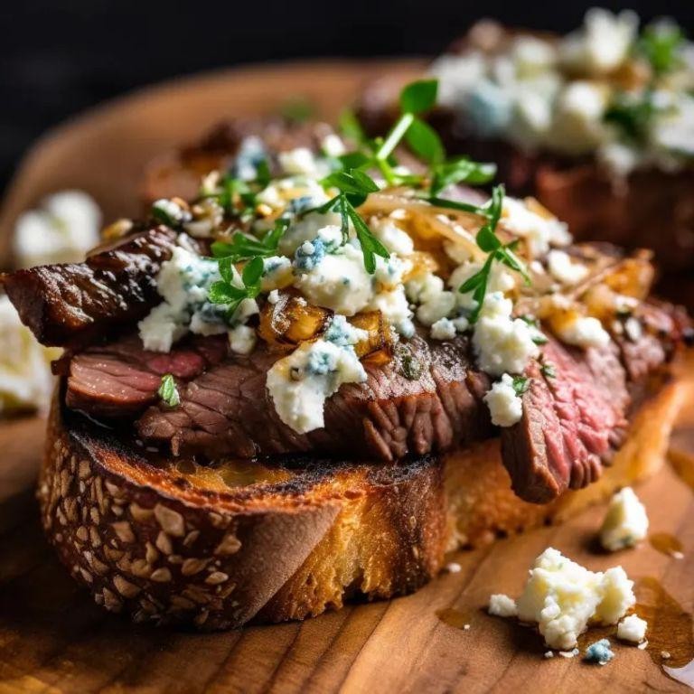 Balsamic Glazed Steak with Gorgonzola Crumble