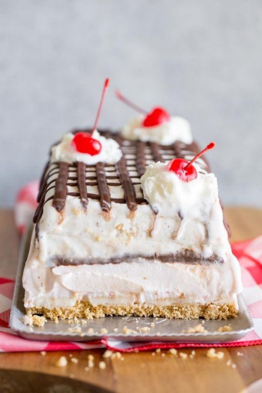 Banana Split Ice Cream Cake