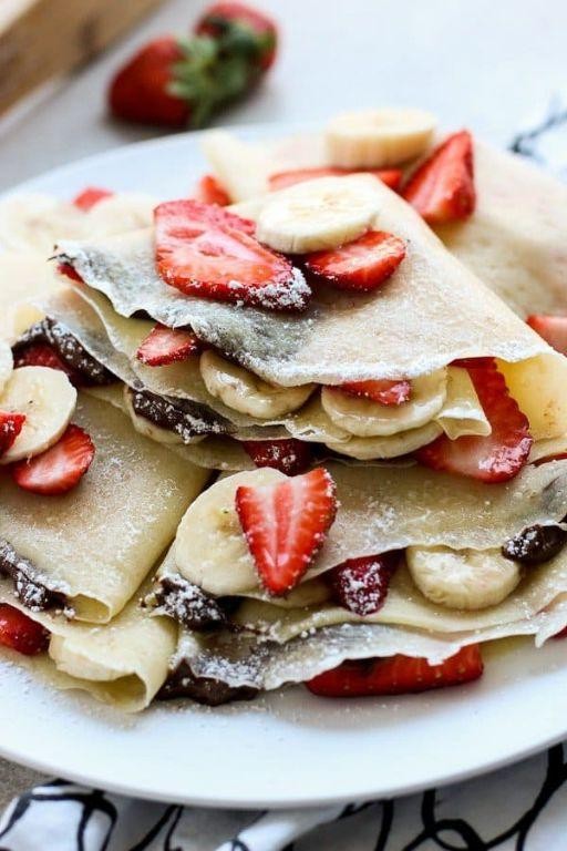 Banana Strawberry Crepes